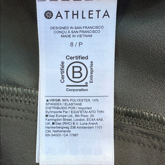 NWOT Athleta Endless Pant Aspen Olive Size 8/P - Picture 8 of 9